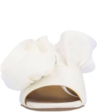 J. Renee Briston Satin Ruffle Flower Ornamented Dress Slide Sandals