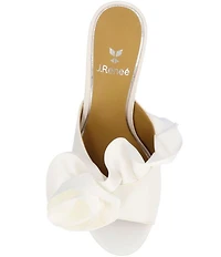J. Renee Briston Satin Ruffle Flower Ornamented Dress Slide Sandals