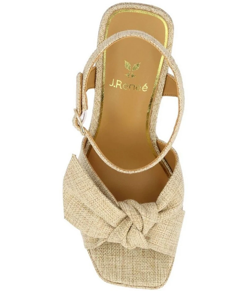 J. Renee Burkett Linen Bow Platform Dress Sandals