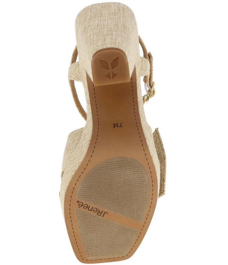 J. Renee Burkett Linen Bow Platform Dress Sandals