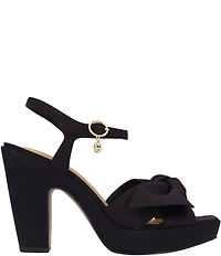 J. Renee Burkett Satin Bow Platform Dress Sandals