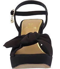 J. Renee Burkett Satin Bow Platform Dress Sandals