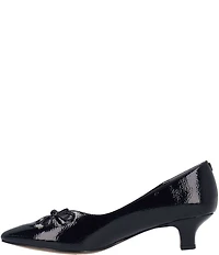 J. Renee Calinda Patent Cut Out Bow Kitten Heel Dress Pumps