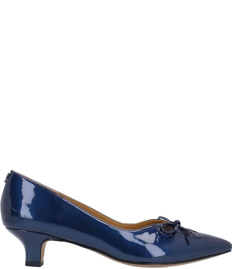 J. Renee Calinda Patent Cut Out Bow Kitten Heel Dress Pumps