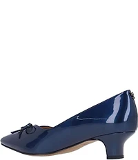 J. Renee Calinda Patent Cut Out Bow Kitten Heel Dress Pumps