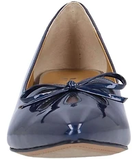 J. Renee Calinda Patent Cut Out Bow Kitten Heel Dress Pumps