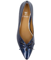 J. Renee Calinda Patent Cut Out Bow Kitten Heel Dress Pumps