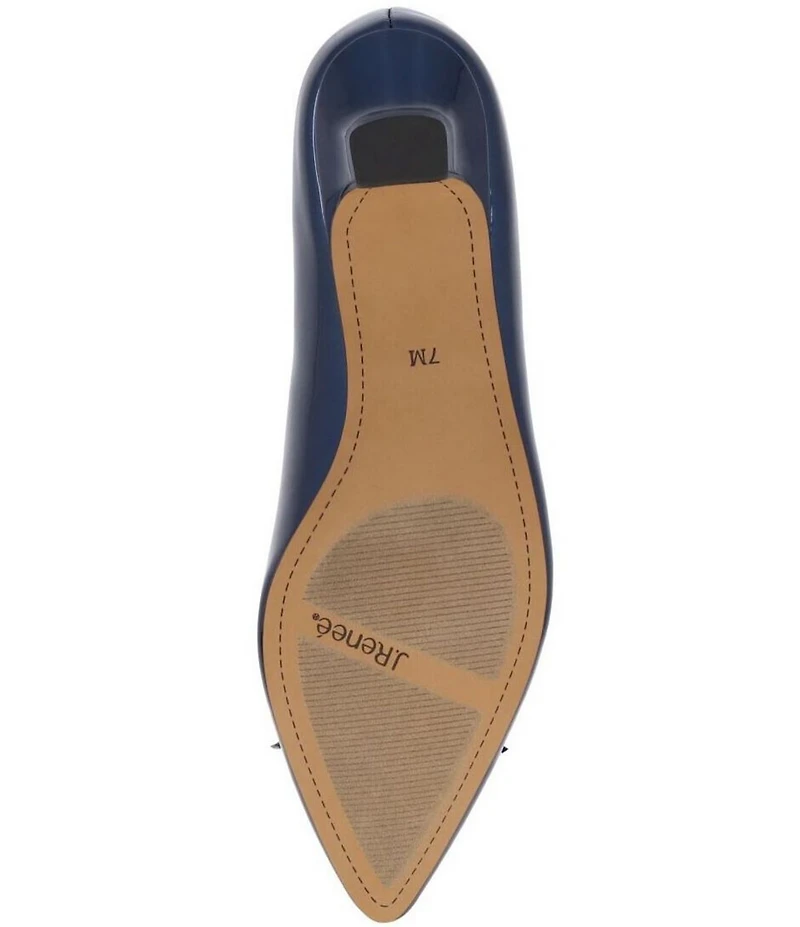 J. Renee Calinda Patent Cut Out Bow Kitten Heel Dress Pumps