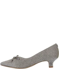 J. Renee Calinda Dance Glitter Cut Out Bow Kitten Heel Dress Pumps