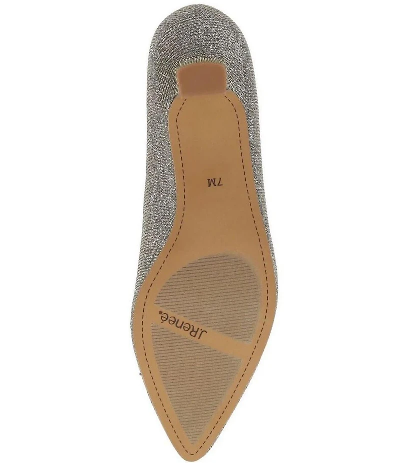 J. Renee Calinda Dance Glitter Cut Out Bow Kitten Heel Dress Pumps