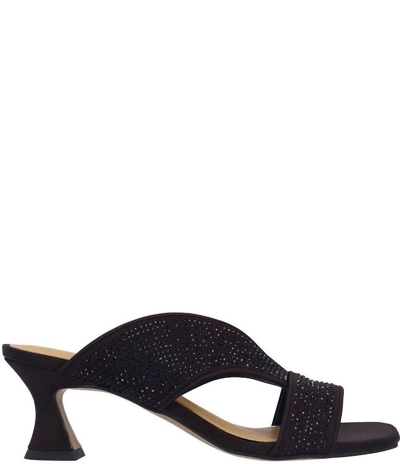 J. Renee Cassia Rhinestone Satin Dress Slides