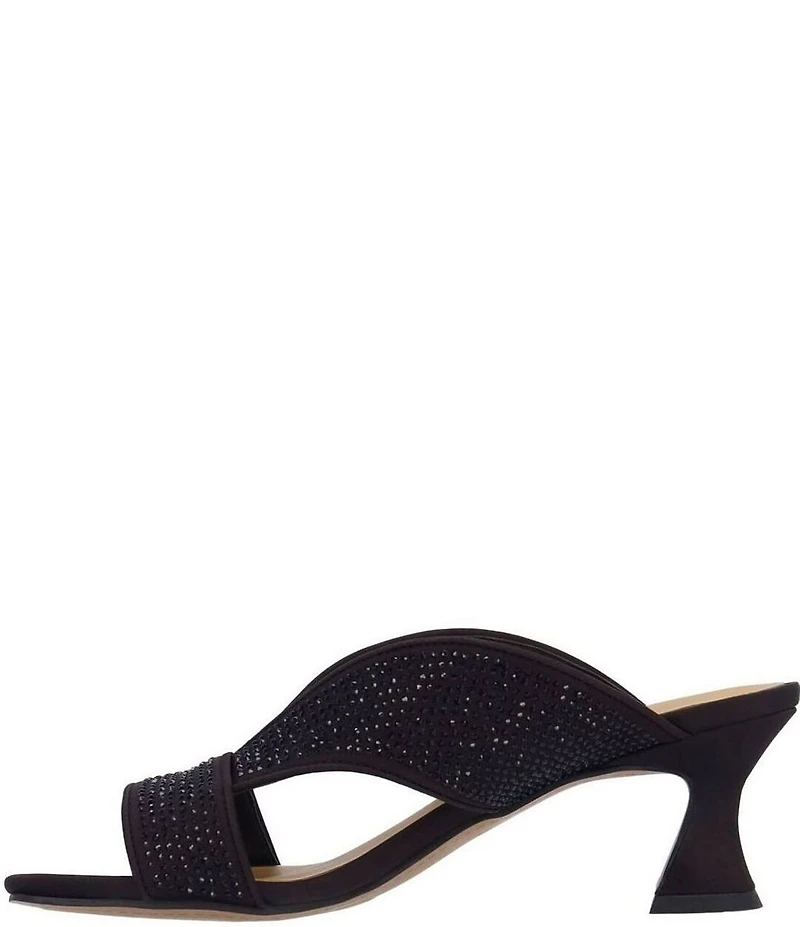 J. Renee Cassia Rhinestone Satin Dress Slides