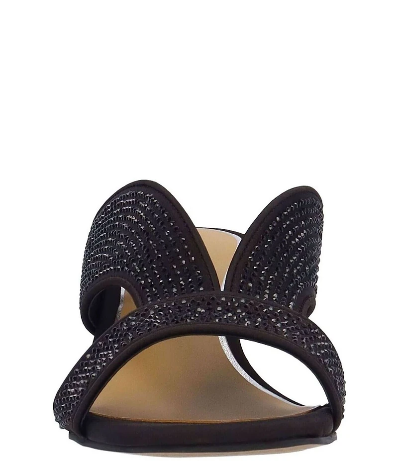 J. Renee Cassia Rhinestone Satin Dress Slides