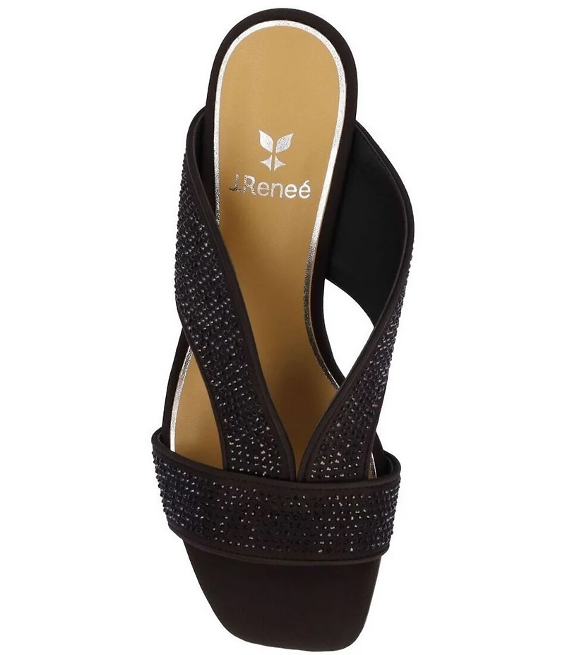 J. Renee Cassia Rhinestone Satin Dress Slides