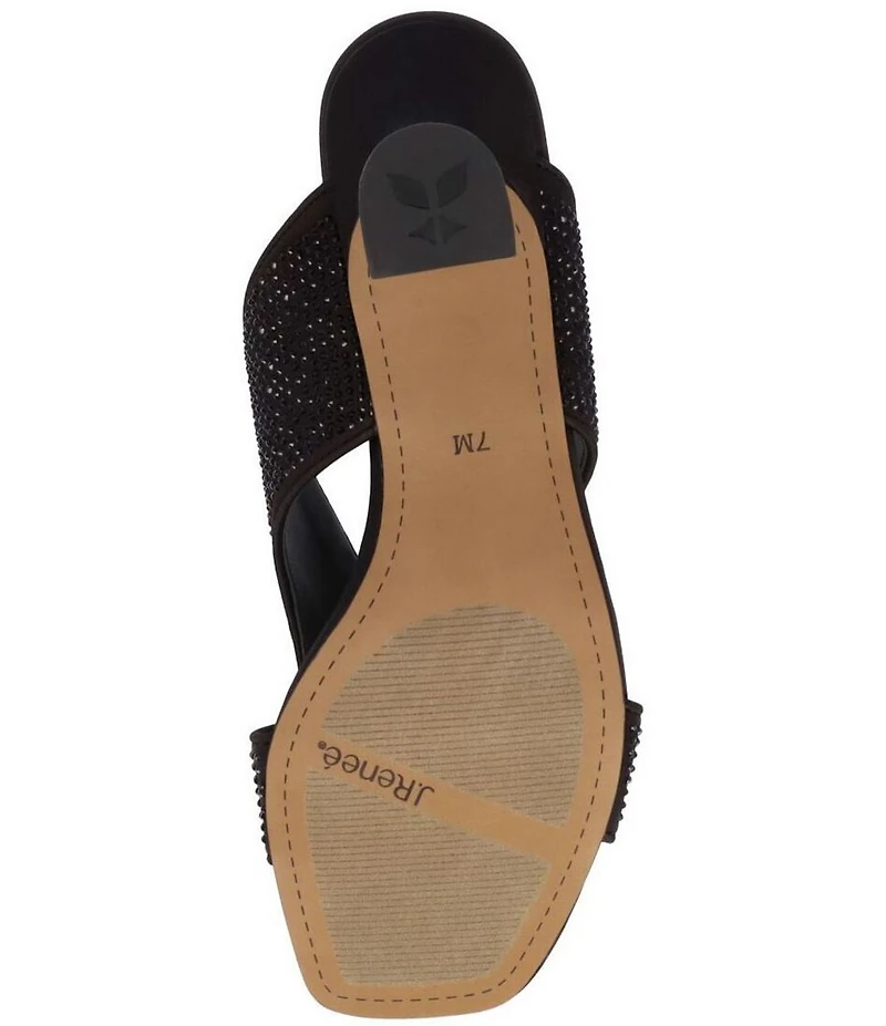 J. Renee Cassia Rhinestone Satin Dress Slides