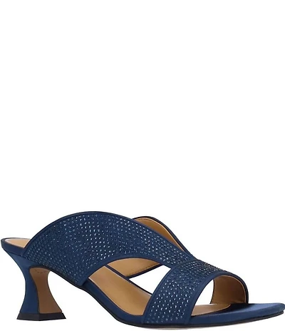 J. Renee Cassia Rhinestone Satin Dress Slides