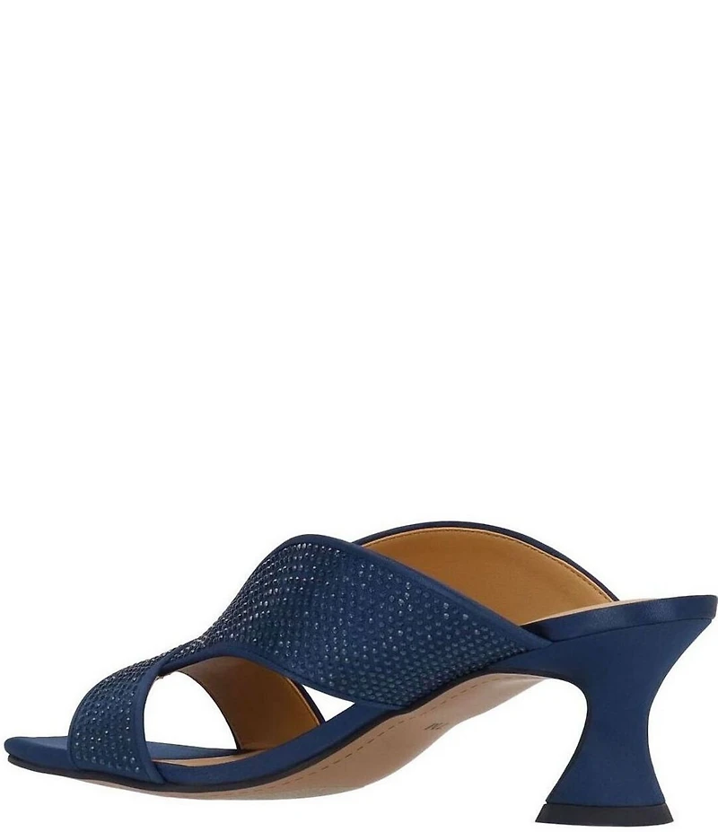 J. Renee Cassia Rhinestone Satin Dress Slides