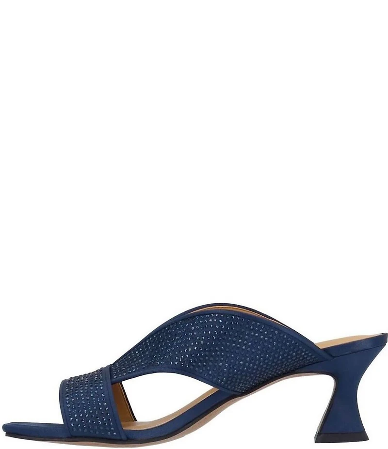 J. Renee Cassia Rhinestone Satin Dress Slides