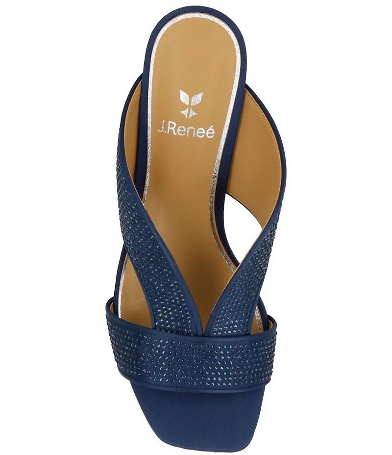 J. Renee Cassia Rhinestone Satin Dress Slides