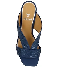 J. Renee Cassia Rhinestone Satin Dress Slides