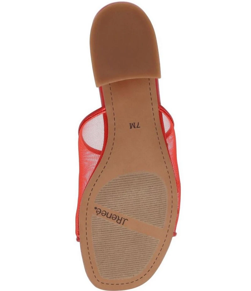J. Renee Charry Mesh Patent Rhinestone Cherry Slide Sandals