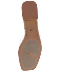 J. Renee Cherita Vinyl Rhinestone Pom Pom Cork Slide Sandals