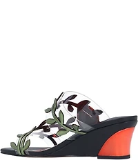 J. Renee Coccinella Vinyl Ladybug Ornament Wedge Slide Sandals