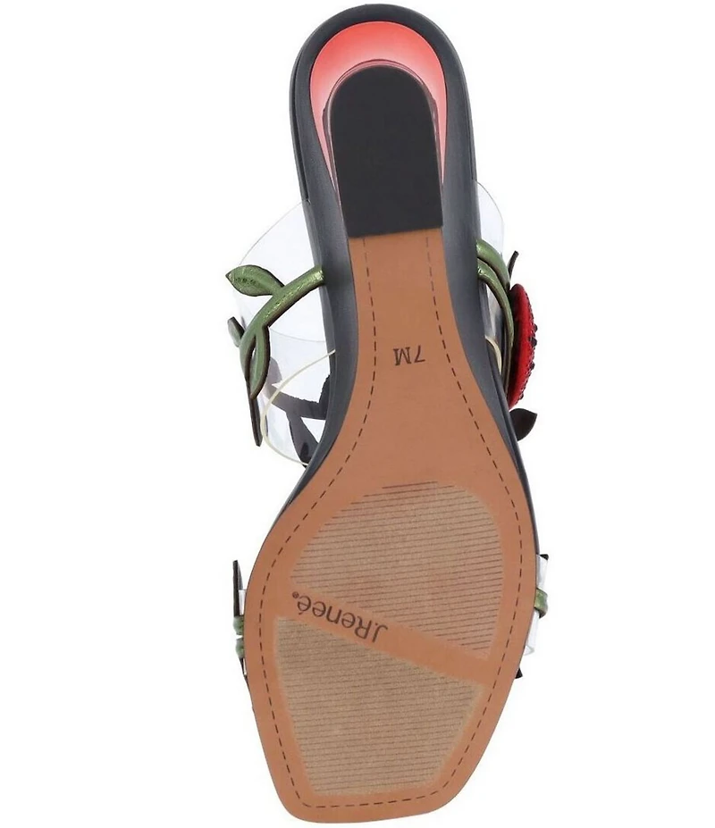 J. Renee Coccinella Vinyl Ladybug Ornament Wedge Slide Sandals