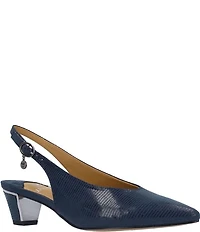 J. Renee Darra Lizard Embossed Sling Back Pumps