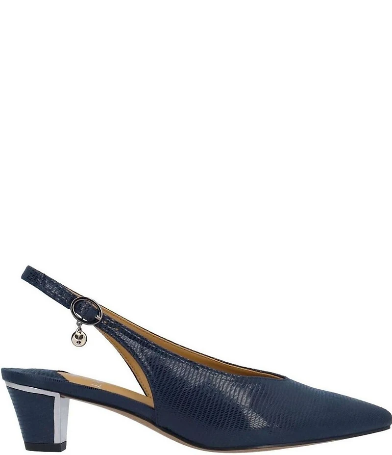 J. Renee Darra Lizard Embossed Sling Back Pumps
