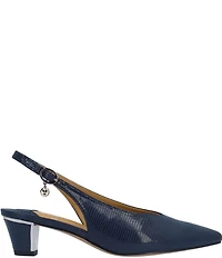 J. Renee Darra Lizard Embossed Sling Back Pumps
