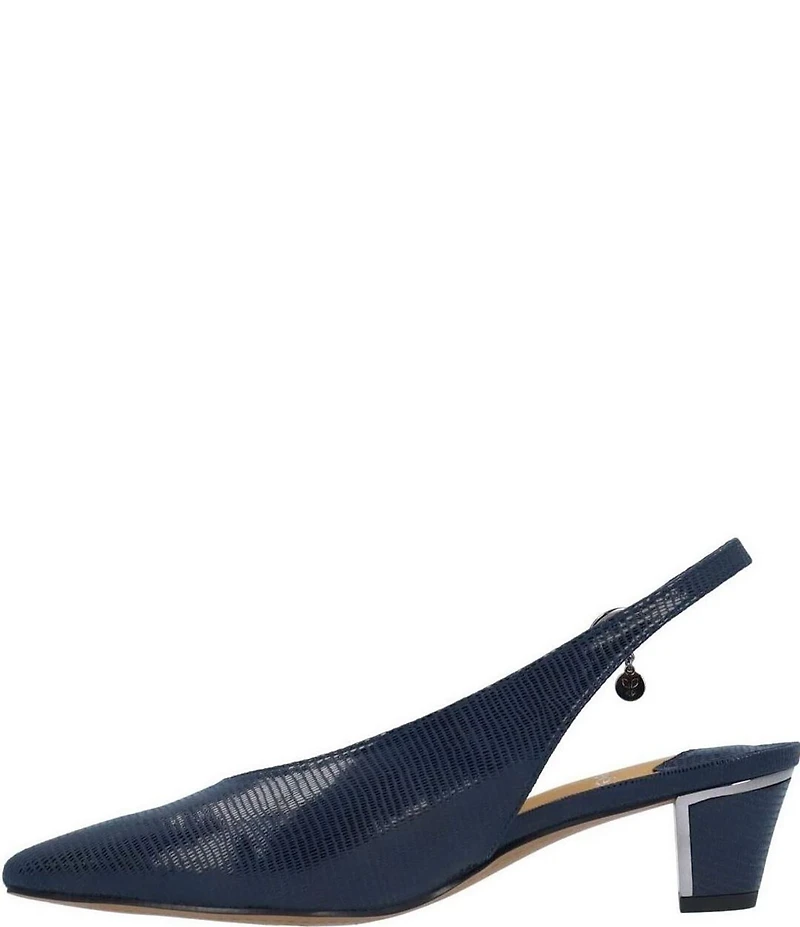 J. Renee Darra Lizard Embossed Sling Back Pumps