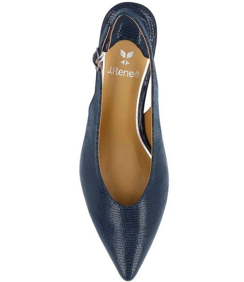 J. Renee Darra Lizard Embossed Sling Back Pumps