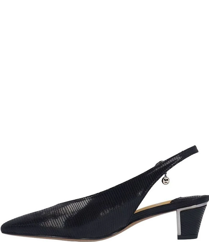 J. Renee Darra Lizard Embossed Sling Back Pumps