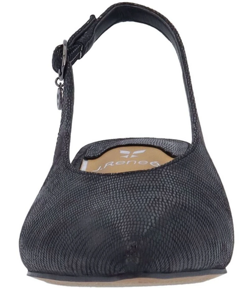 J. Renee Darra Lizard Embossed Sling Back Pumps