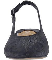 J. Renee Darra Lizard Embossed Sling Back Pumps