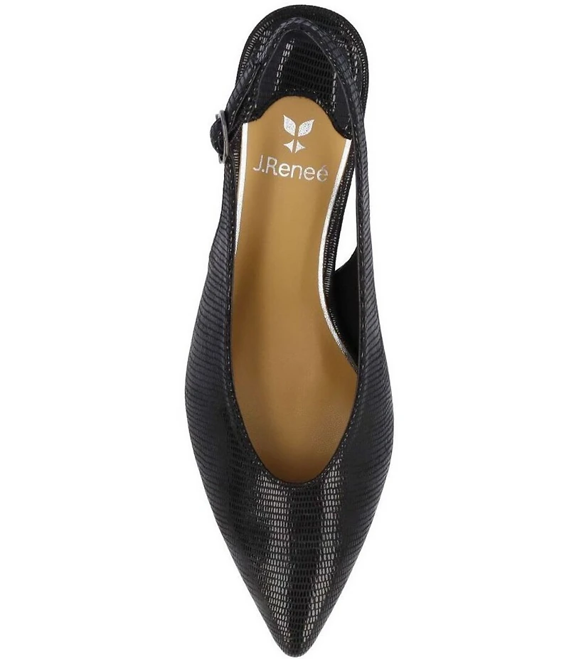 J. Renee Darra Lizard Embossed Sling Back Pumps