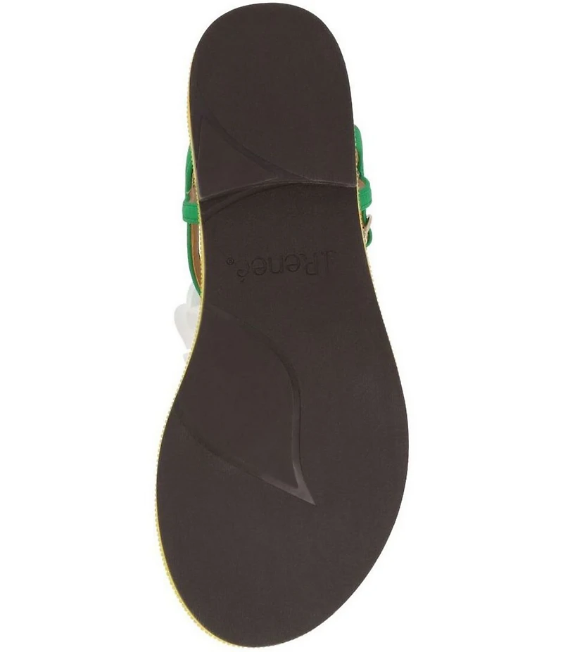 J. Renee Dazee Daisy and Bee T-Strap Toe Loop Flat Sandals