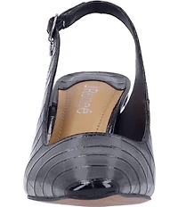 J. Renee Delah Patent Crocodile Embossed Slingback Pumps