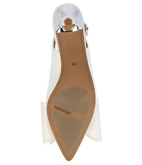 J. Renee Delmare Patent Grosgrain Bow Slingback Kitten Heel Dress Pumps