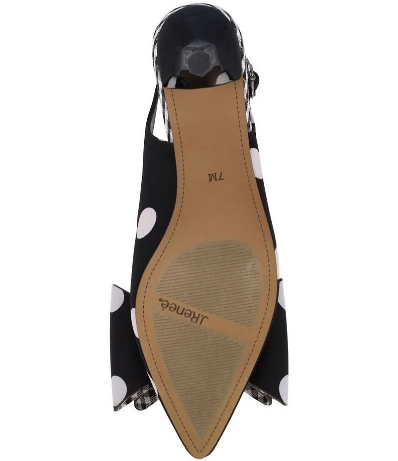 J. Renee Delmare Polka Dot Slingback Kitten Heel Bow Pumps