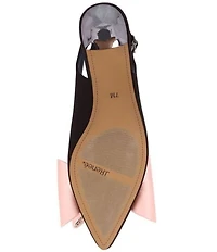 J. Renee Delmare Satin Bow Slingback Kitten Heel Dress Pumps