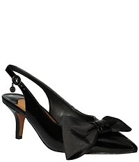 J. Renee Devika Patent Slingback Bow Pumps
