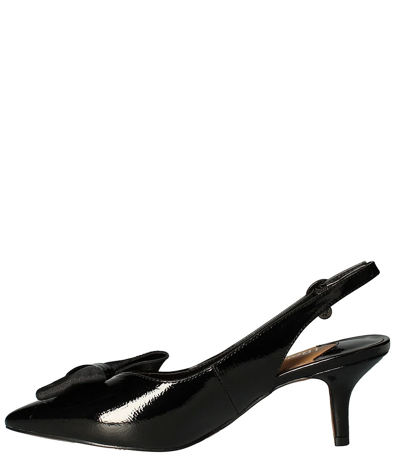 J. Renee Devika Patent Slingback Bow Pumps