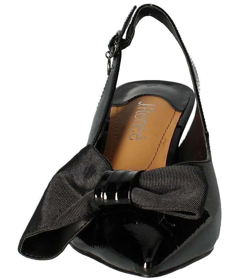 J. Renee Devika Patent Slingback Bow Pumps