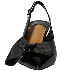 J. Renee Devika Patent Slingback Bow Pumps