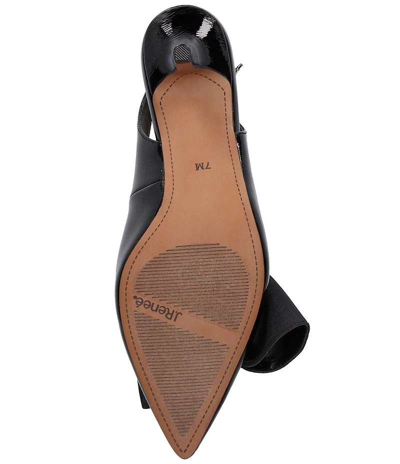 J. Renee Devika Patent Slingback Bow Pumps