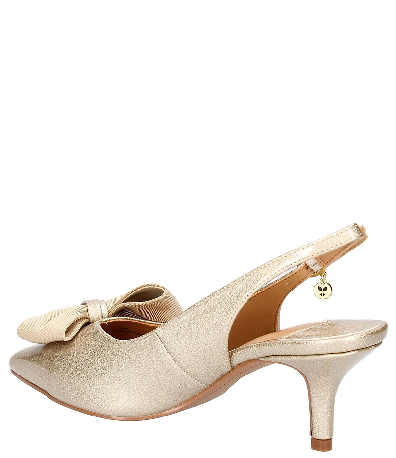 J. Renee Devika Patent Slingback Bow Pumps