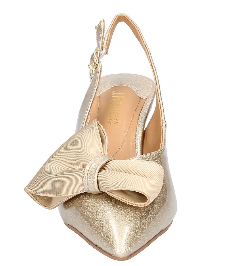 J. Renee Devika Patent Slingback Bow Pumps
