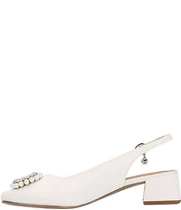 J. Renee Eudora Satin Pearl Ornament Slingback Pumps